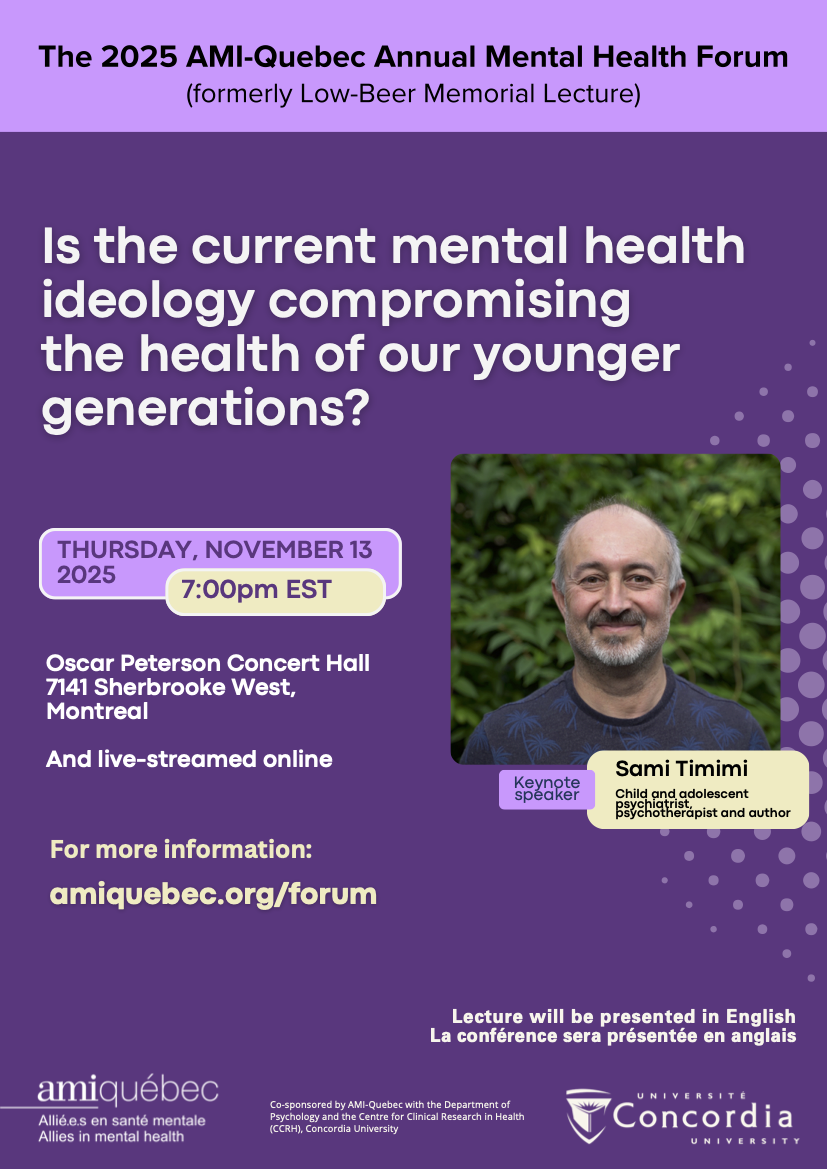 AMI-Quebec's Annual mental health forum 2025 poster