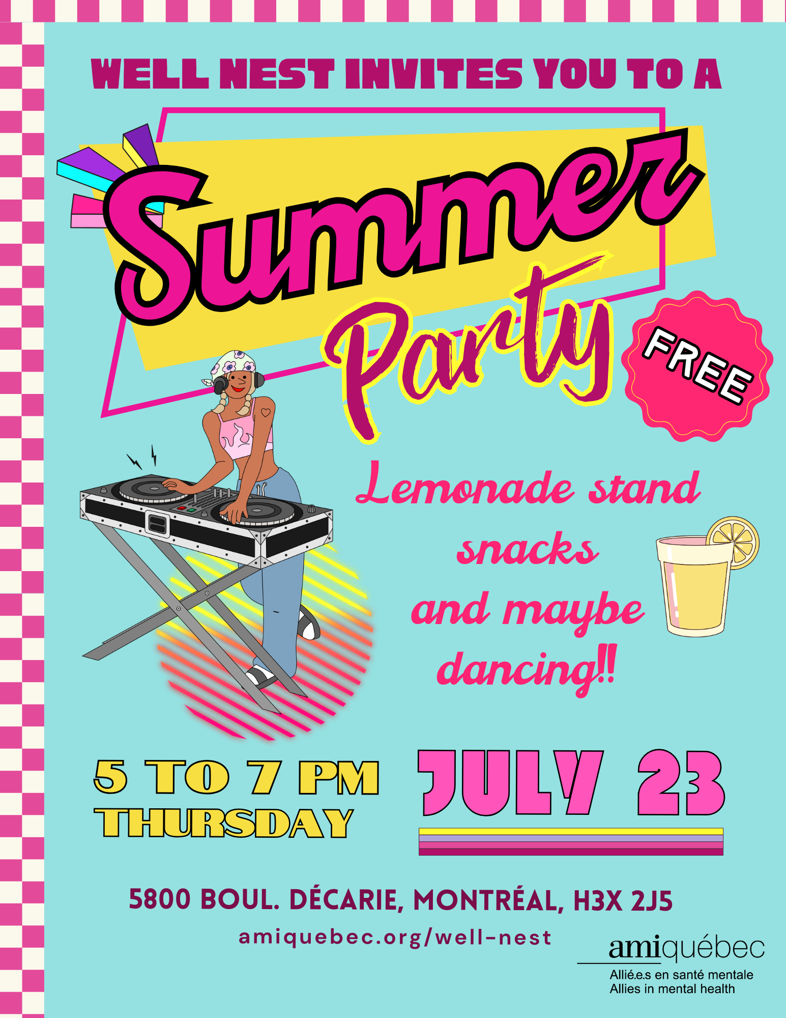 Well Nest Summer Party July Flyer